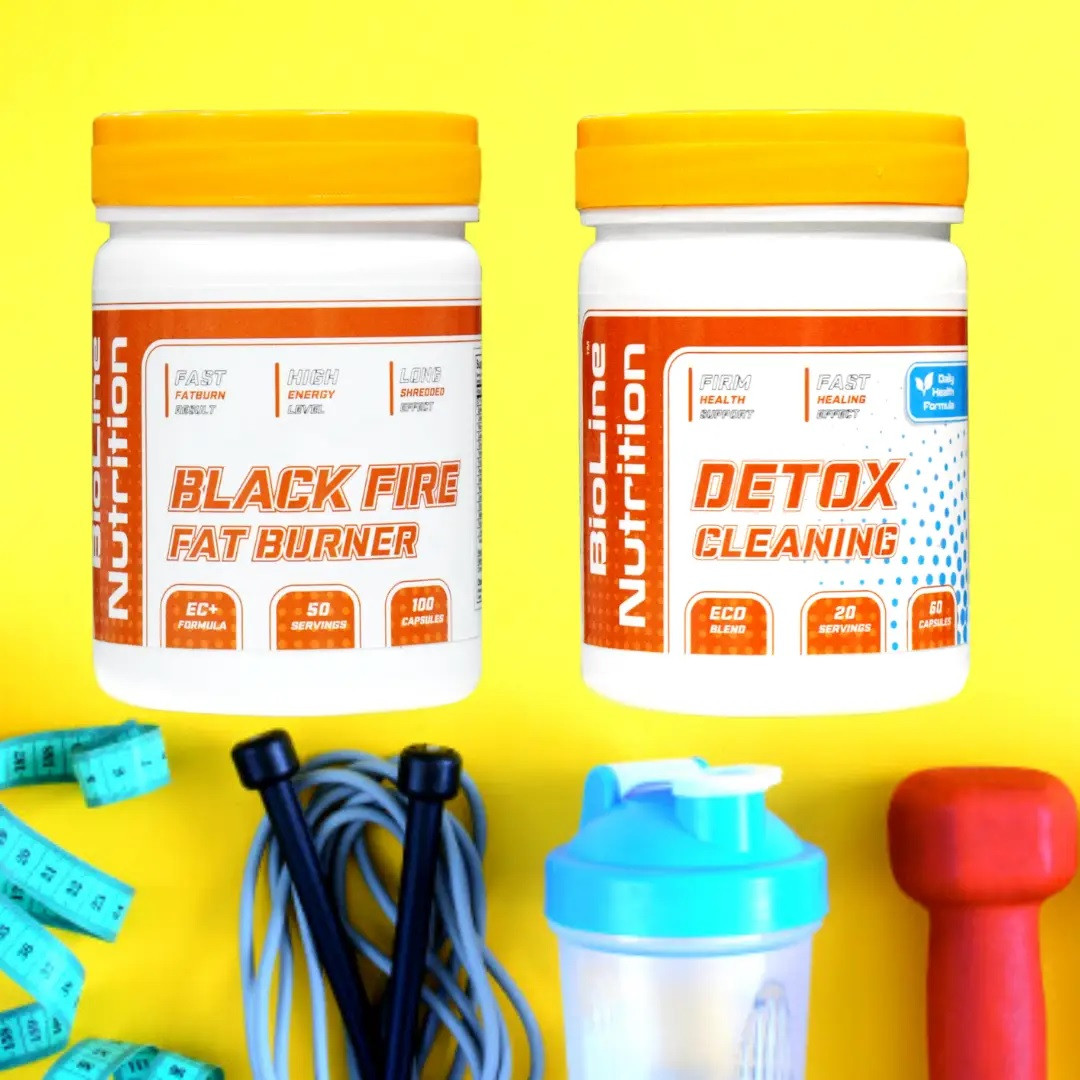 Жироспалювач Black Fire Fat Burner супер фігура + очищення організму Detox Cleaning BioLine Nutrition, фото 1
