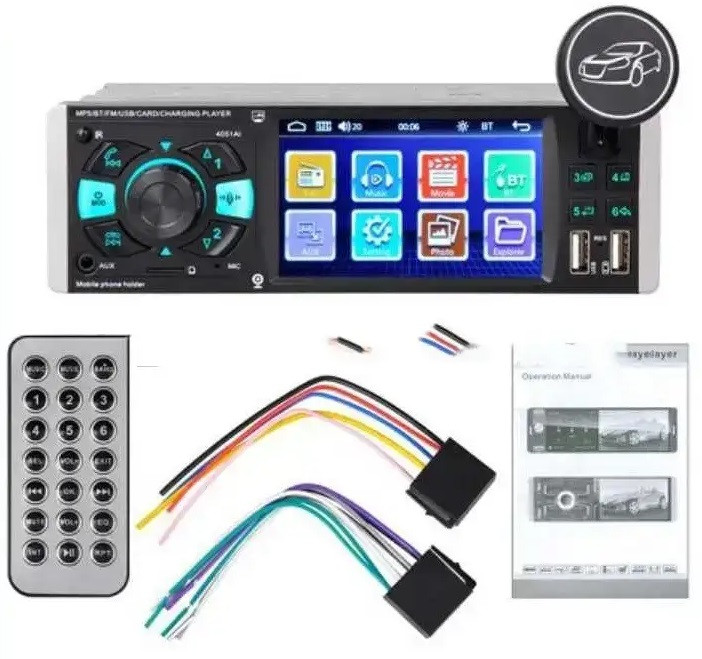 Автомагнітола 4051AI ISO — екран 4,1" + DIVX + MP3 + USB + SD + Bluetooth
