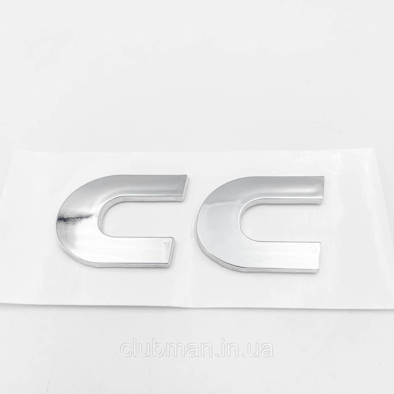 Емблема наклейка на кришку багажника CC Volkswagen (Фольцваген) 6 x 2,3 см Хром