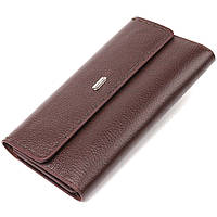 Вместительный женский кошелек из натуральной кожи CANPELLINI 21660 Коричневый Toyvoo Місткий жіночий гаманець