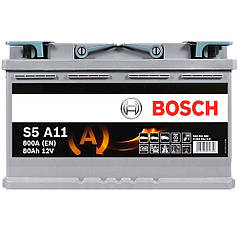 Автомобільний акумулятор BOSCH AGM 80Ah 800A R+ (правий +) S5A 110