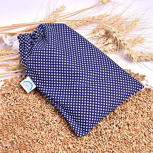 Подушка грілка з пшеницею 15x23 см IDEIA еко-продукт для зігрівання та релаксації синя бавовна