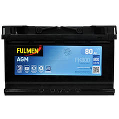 Автомобільний акумулятор FULMEN Start-Stop AGM 80Ah 800A R+ (правий +)