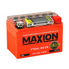 Мотоакумулятор MAXION 12 V 4 A R+ (правий +) YTX 4L-BS DS (DS-iGEL)