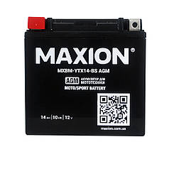 Мотоакумулятор MAXION AGM 12 V 14 A L+ (лівий +) YTX 14-BS