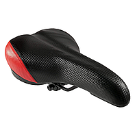 Велосипедное седло "Красные бока" комфортное для велосипеда сидушка черно-красное