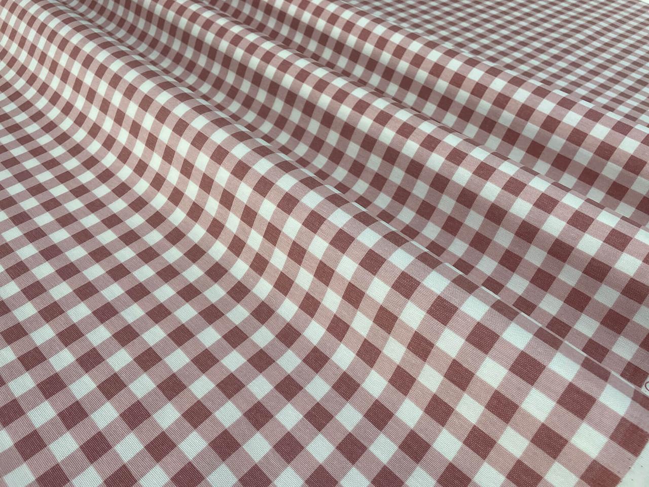 Декоративна тканина в середній клітини червоно-білого кольору Туреччина 88444v47, фото 1