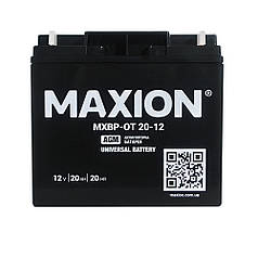 Промисловий акумулятор MAXION AGM 12 V 20 Ah R+ (правий +) 12-20