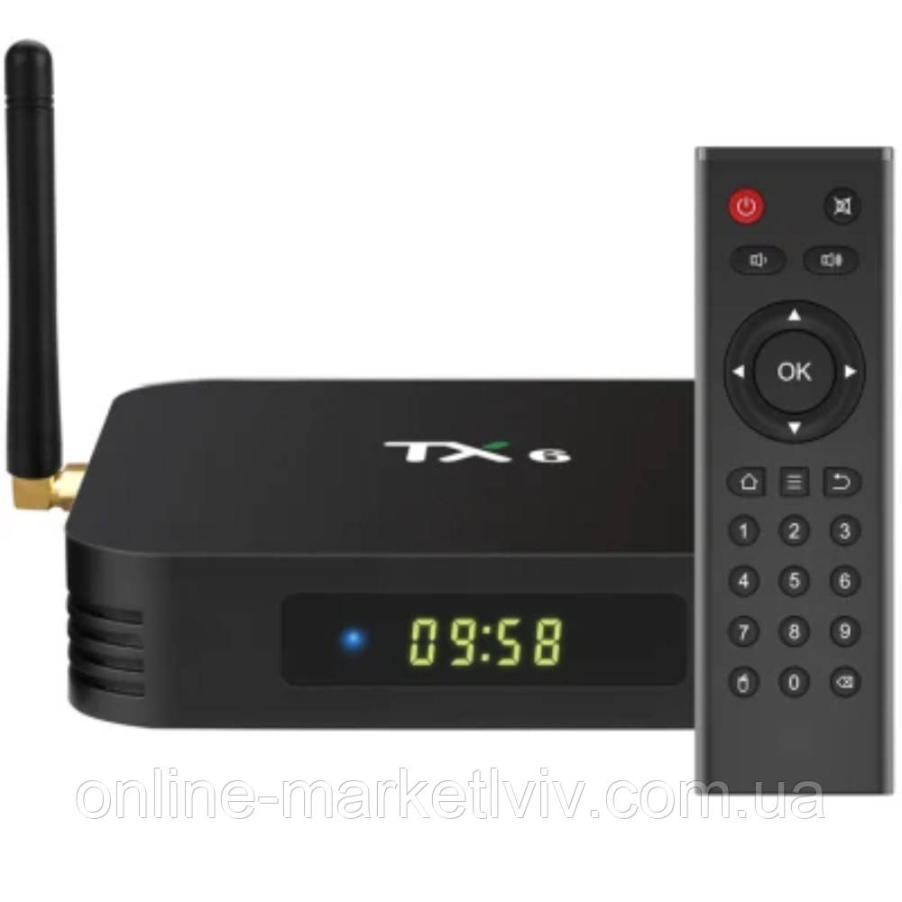 Смарт ТВ приставка Smart TV Box Tx6, 4-32GB / Смарт ТВ бокс / Приставка для телевізора / Андроїд ТВ