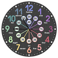 Настінний годинник круглий «Годинник та хвилини» дерев'яний з принтом 36 см