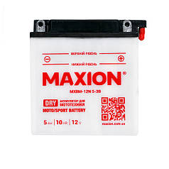 Мотоакумулятор MAXION 12 V 5 A R+ (правий +) сухозаряджений без електроліту 12N 5-3B