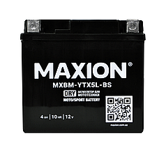 Мотоакумулятор MAXION 12 V 4 A R+ (правий +) сухозаряджений без електроліту YTX 5L-BS