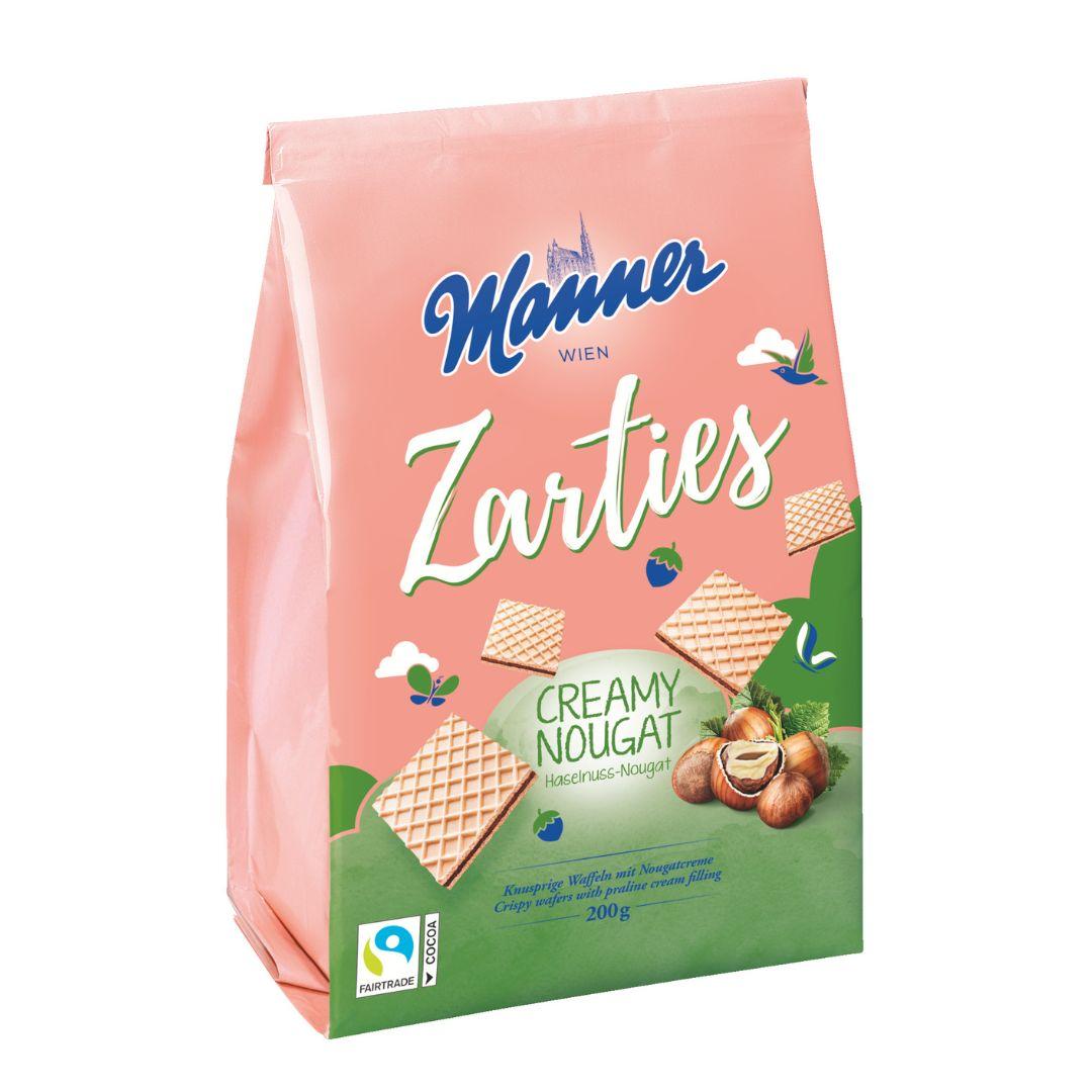 Вафлі Manner Zarties з горіховим кремом, 200 г, 5 шт/ящ