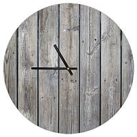 Настенные часы круглые «Доски» деревянные с принтом 36 см