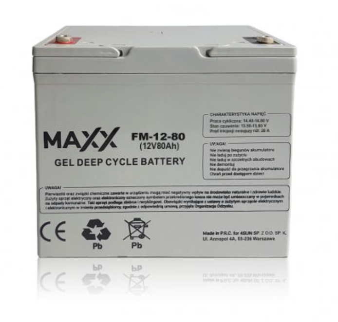 АККУМУЛЯТОР ГЕЛЕВЫЙ 4SUN DEEP CYCLE MAXX 80Ah 12V FM-12-80Ah - фото 1 - id-p1987968536