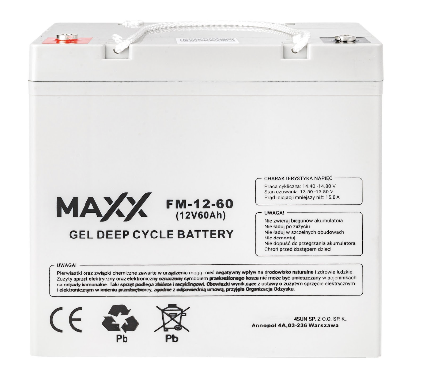 АКУМУЛЯТОР ГЕЛЕВИЙ 4SUN DEEP CYCLE MAXX 60Ah 12V FM-12-60Ah