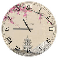 Настінний годинник круглий «Літній палац» дерев'яний з принтом 36 см