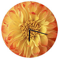 Настенные часы круглые «Цветок» деревянные с принтом 36 см
