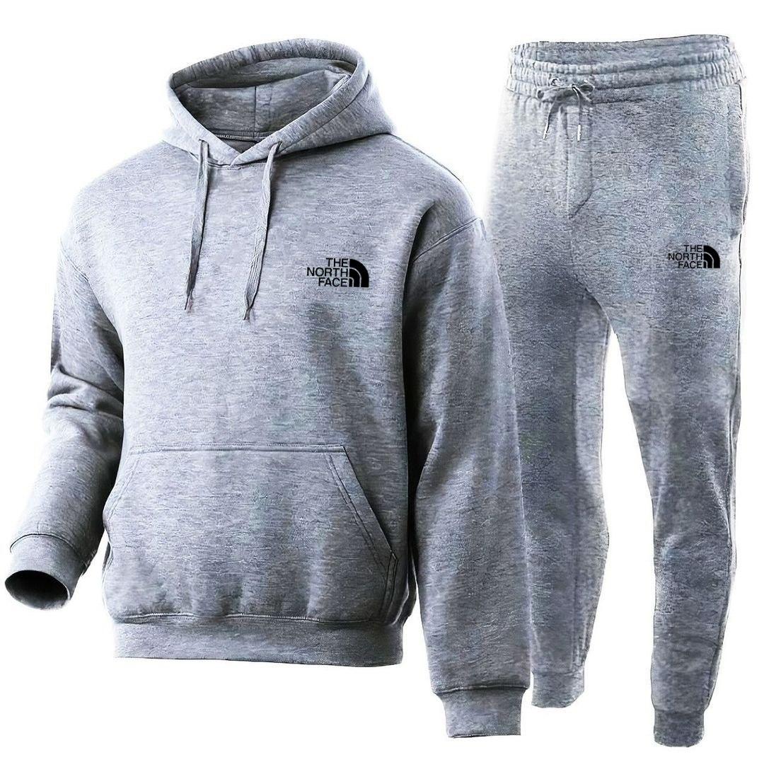 Спортивний костюм The North Face чоловічий теплий на флісі сірий комплект зимовий норт фейс