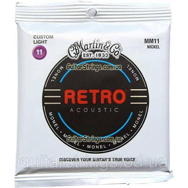 Струны Martin MM11 Retro Monel Nickel-Copper Alloy Custom Light 11-52