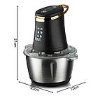 Подрібнювач із металевою чашею 3л, 1000Вт RAF R 7035 / Електричний блендер подрібнювач, фото 9