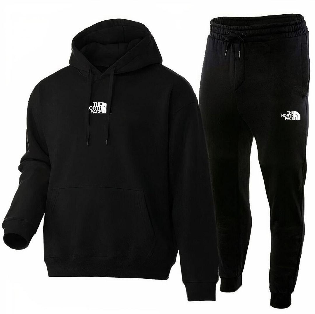 Спортивний костюм чоловічий зимовий The North Face утеплений на флісі чорний кофта штани Тнф зима з начосом