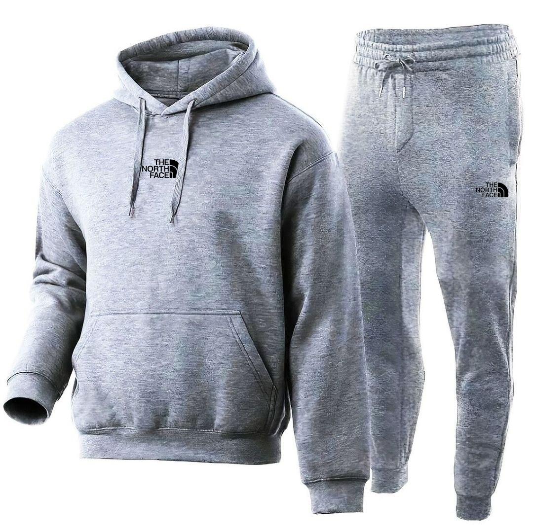 Спортивний костюм чоловічий зимовий The North Face утеплений на флісі сірий кофта штани Тнф зима з начосом