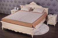 Деревянная двуспальная кровать Моника слоновая кость