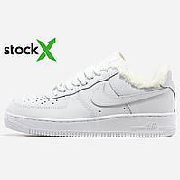 Зимові Кроссовки на хутрі Nike 1127 Air Force 1 '07 White Хутро мужские зимние Кроссовки