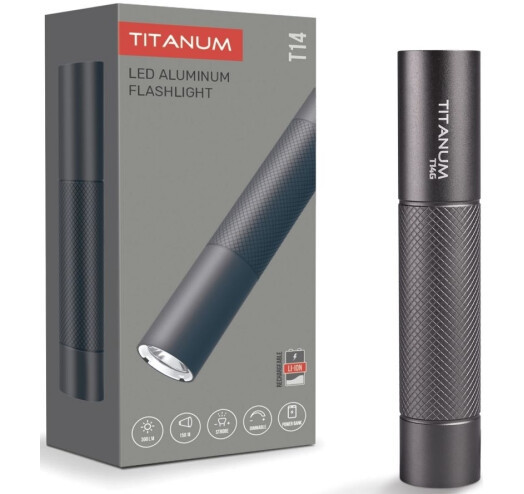 Ліхтар акум. "Titanum" 300lm, 5000K, LED grey №TLF-T14G