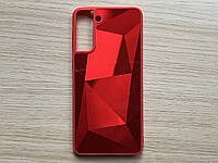 Чехол (бампер, накладка) для Samsung Galaxy S21 Plus противоударный, красный, 3D рисунок, глянец, пластик
