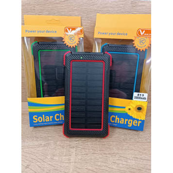 Повербанк VIAKING із сонячною батареєю 30000 mAh водостійкий + ліхтарик Вихід: USB 1/2 DC5V-2.1A Вхід: Micro/Type DC5V-2.1A