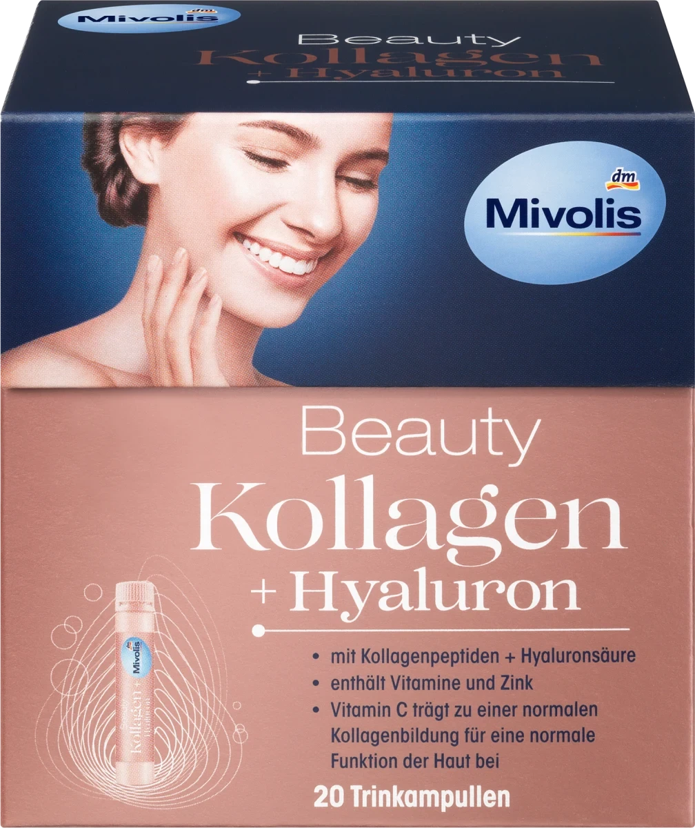 Біологічно активна добавка Mivolis Beauty Kollagen + Hyaluron, Trinkampullen, 20 шт.