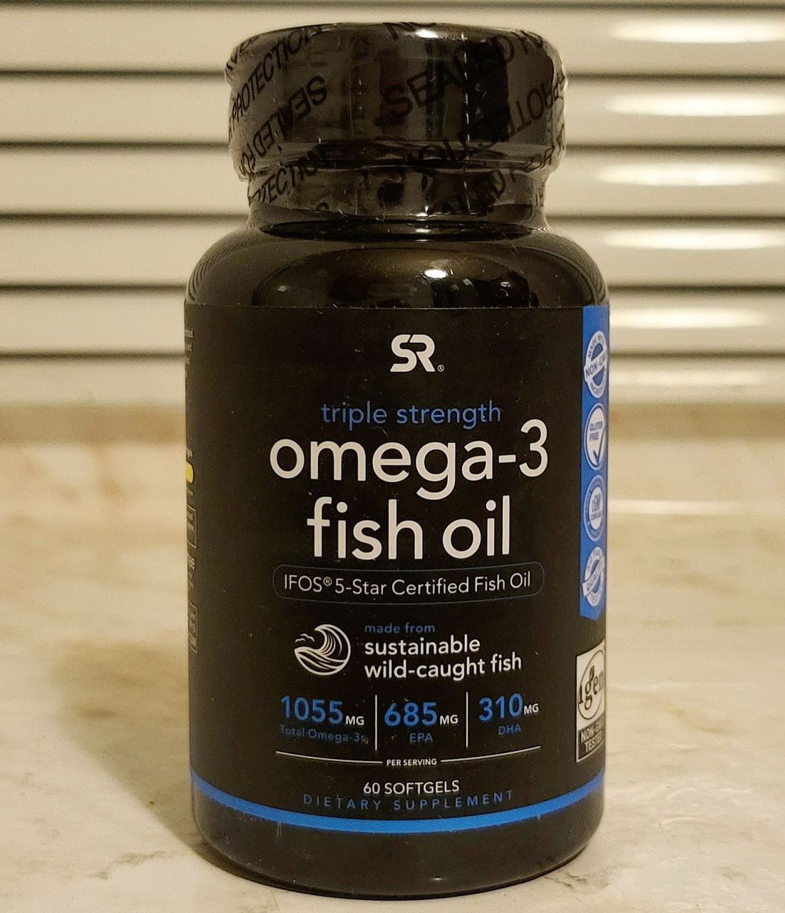 Sports Research Triple Strength Omega-3 Fish Oil 1250 mg 60 гельових капсул омега 3 риб'ячий жир жирні кислоти