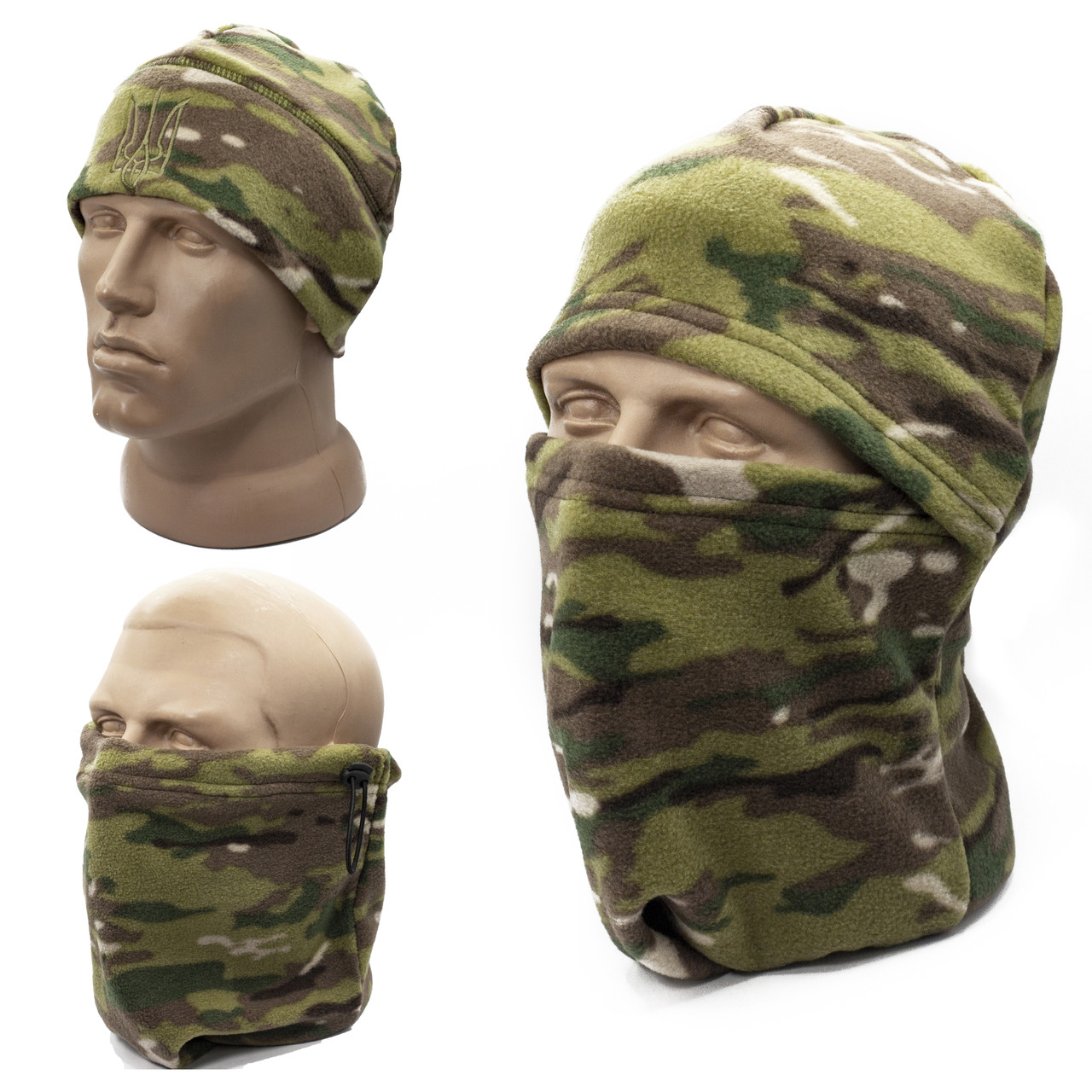 Комплект балаклава+шапка+баф флисовый Caiman мультикам