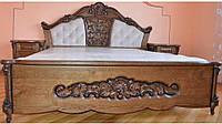Шикарная дубовая кровать Кармелия барокко стиль с резьбой