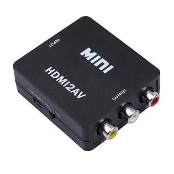 Конвертер HDMI на RCA (AV) CVBS адапттер відео з аудіо 1080P HDV-610 AV-001 (4273) Black, Gp, гарної якості, Ноутбуки, Комп' ютери