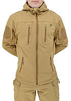 Тактическая куртка Eagle Soft Shell JA-01-0 с флисом Песок (Койот) M, SL2, Хорошее качество, тактическая