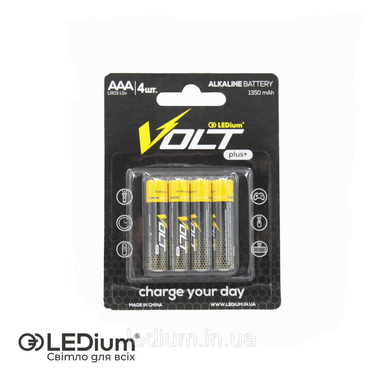 Батарейка лужна LR03(AАA) LEDium VOLT