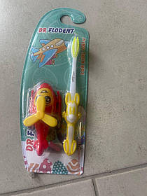 Дитяча зубна щітка м'яка для хлопчиків із іграшкою вертоліт, для дітей від 3 років