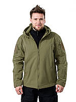 Тактическая демисезонная куртка Eagle Soft Shell JA-23 на флисе Green Olive XL, Gp, Хорошее качество,