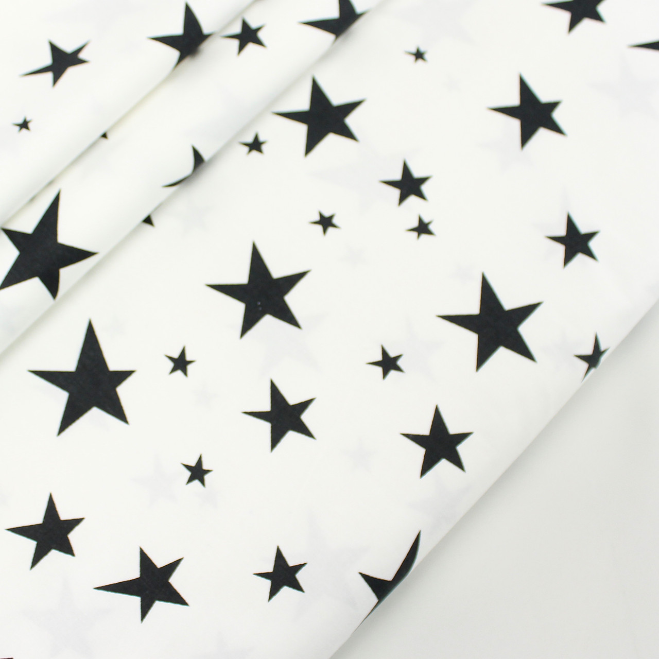 Сатин "Зорепад" чорного кольору на білому № 160-329 з, фото 1