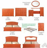 Ліжко двоспальне Дженіфер КТ-659 с метал. каркасом накладка Люкс (БМФ) 1780х380х1100мм, фото 2