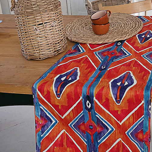 Доріжка на стіл (ранер) «Етно стиль» з повноколірним принтом 150х40 см (DR_21A021)