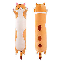 Подушка-обіймашка SBTastКіт Жовтогарячий 70 см