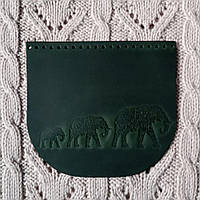 Клапан для сумки "3 слони". Смарагдовий