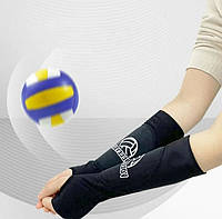 Нарукавники спортивні волейбольні захист із м'якою вставкою для жінок підлітків Чорний S-M 2 шт