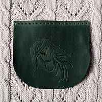 Клапан для сумки ""Кiнь"". Смарагдовий