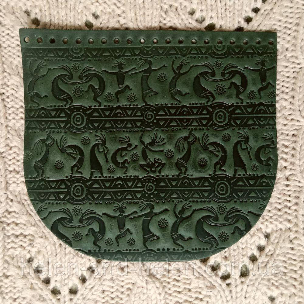 Клапан для сумки "Кокопеллi". Смарагдовий, фото 1