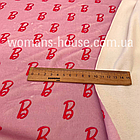 Тканина велюр Плюш (спорт) принт друкований Барбі дрібний, фото 2